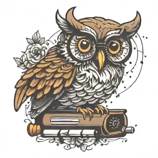 Typewriter Owl Wearing Glasses