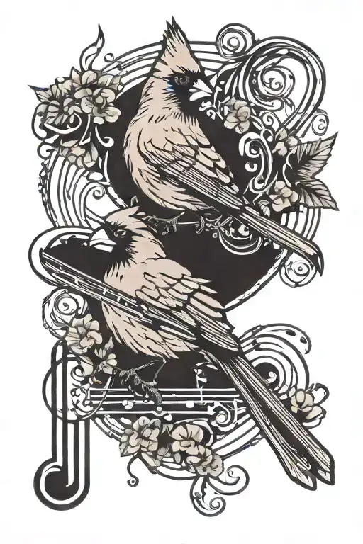 Cardinal And Music Notes