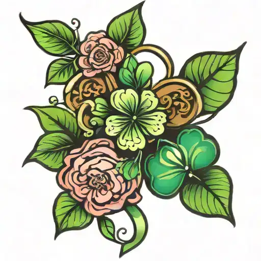 4 Leaf Clover And Heart