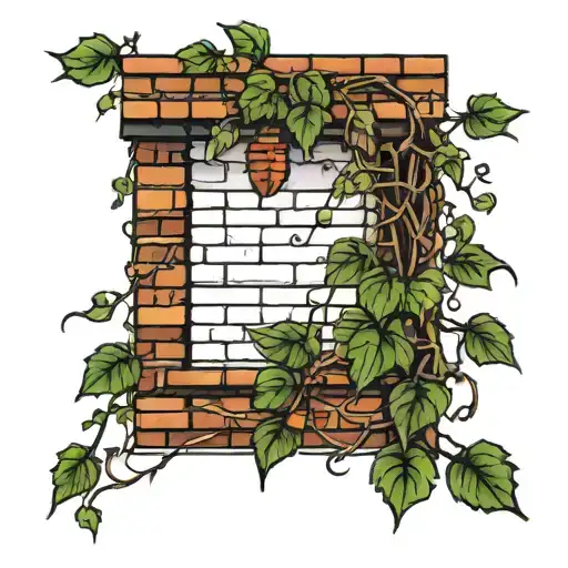 Brick Wall Wrapped In Vine