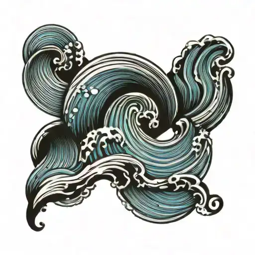 Fingerprints In Ocean Waves Forming