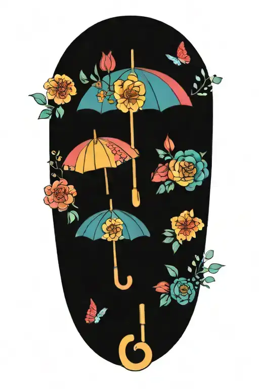 An Umbrella Made Of Colorful Flowers