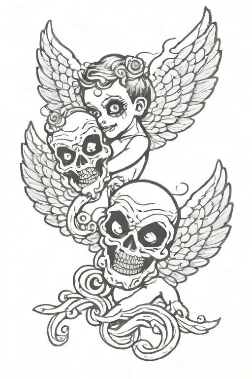 Baby Angel Wings Evil Smile And Good Me Vs Me