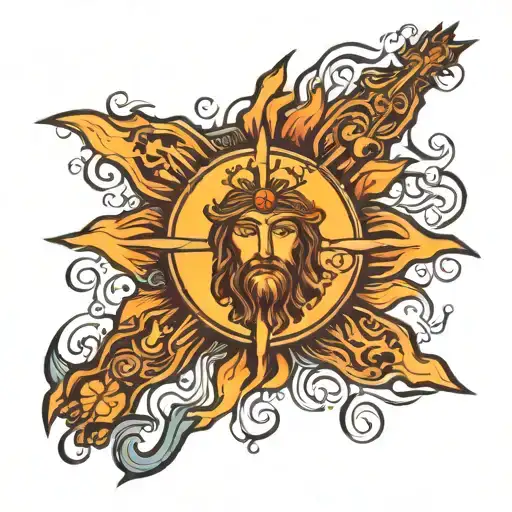 Sun With Jesus Cross