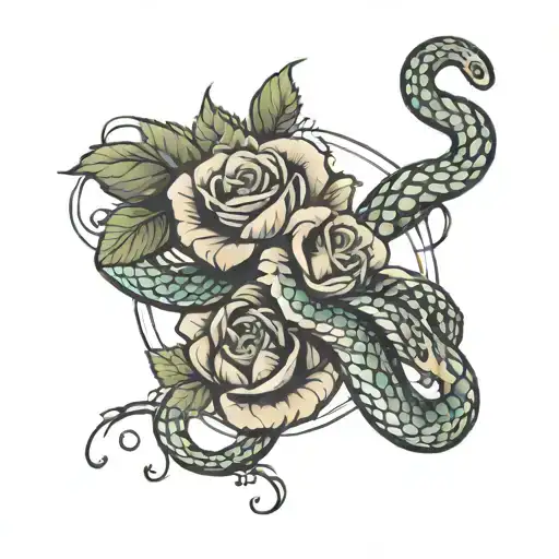 Snake Around A Rose