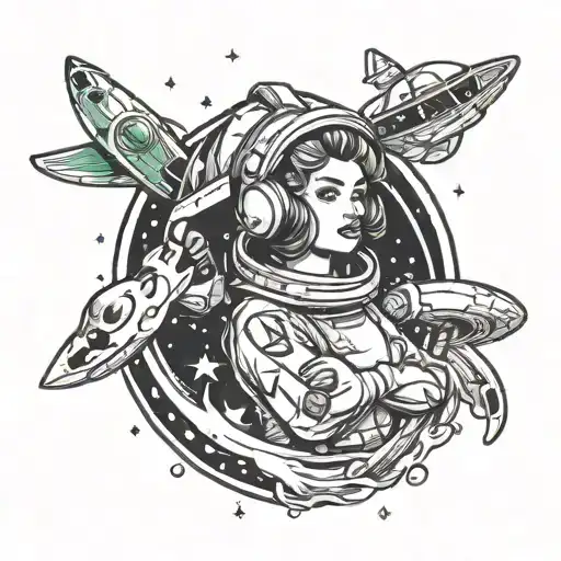 Cartoon Space Woman