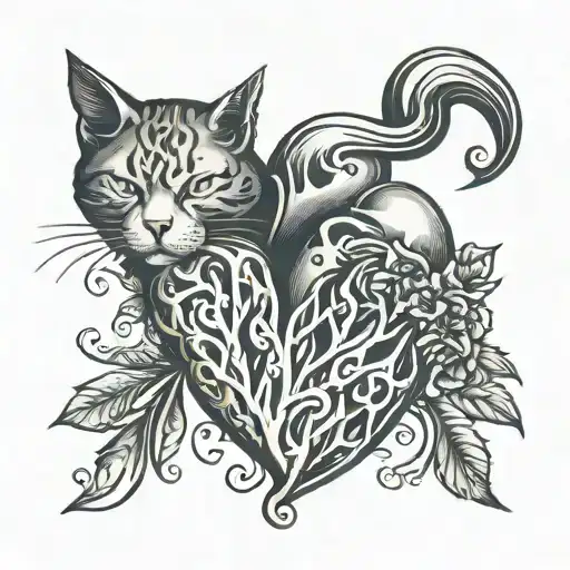 Human Heart In The Shape Of A Sleeping Cat