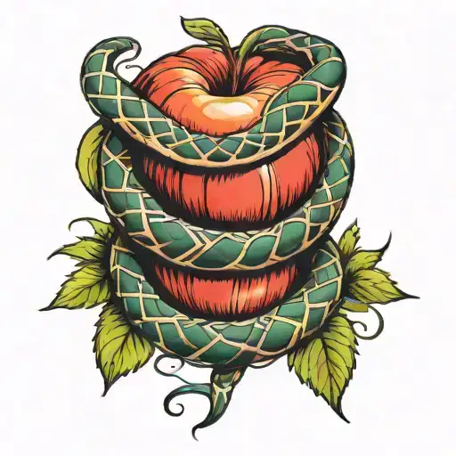 Snake Wrapped Apple