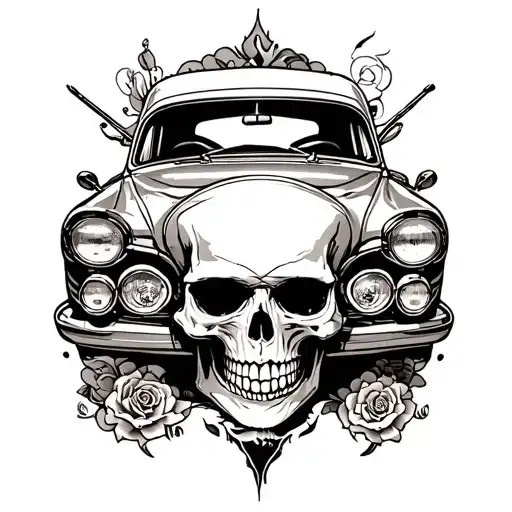 Skull And Car