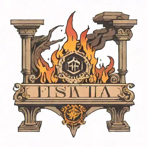 A Minimalist Design Of A Fireplace With The Word Estia Incorporated Into It
