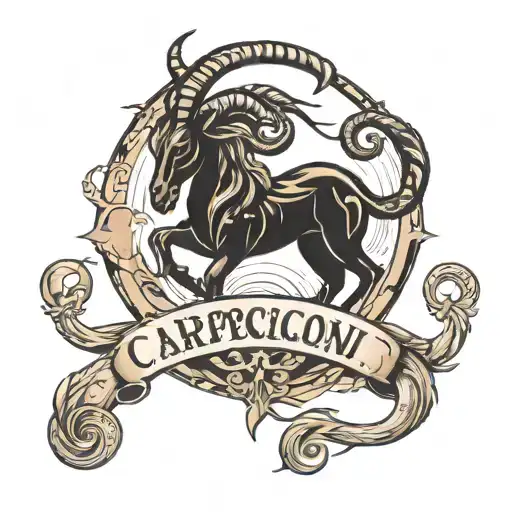 Capricorn Zodiac Sign Tattoo Design Featuring Positive Energy