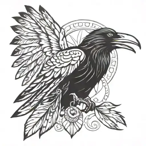 Raven And Indian Head