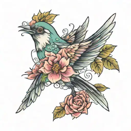 Bird And Floral Design