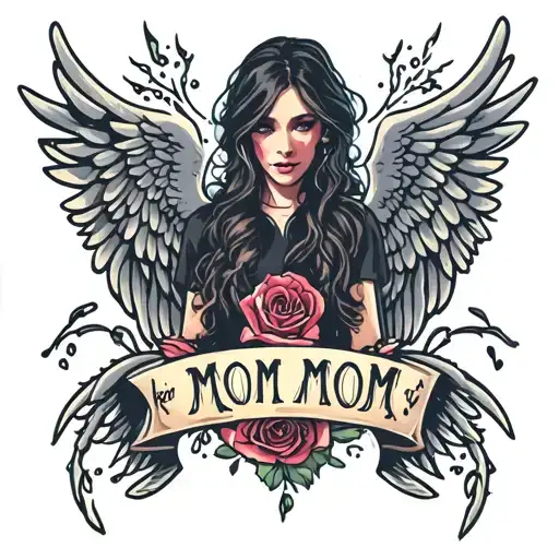 Rip Mom Mom Angle Wings