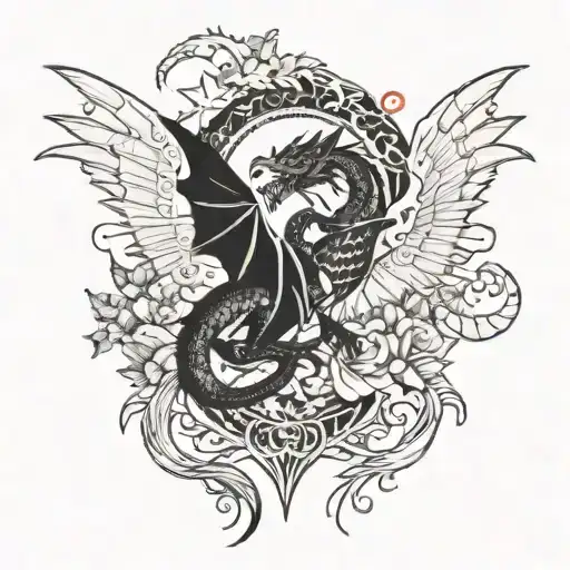 Dragon And Angels For Hand