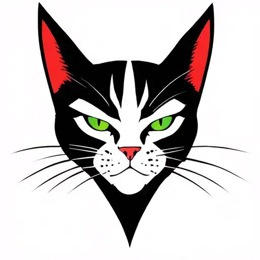 Villain Cat Silhouette Face