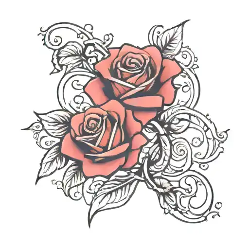 Rose With Gemini Zodiac Sign Intertwined