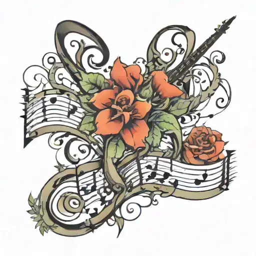 Gisha & Giana Written Inside Surrounded My Music Notes