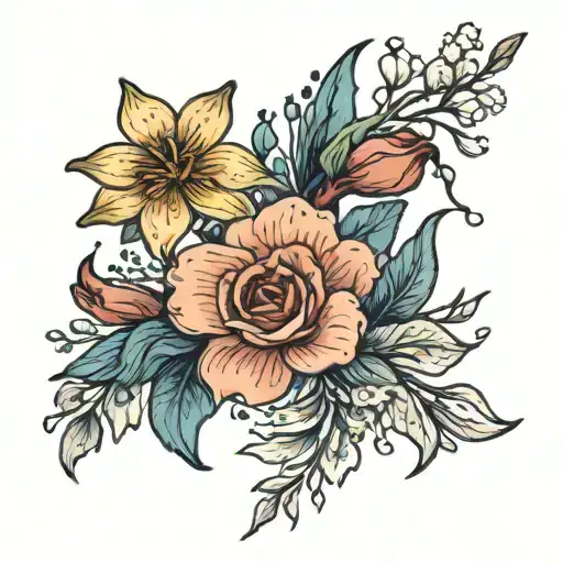 Birth Flower Mixed Together March And December Birth Flower