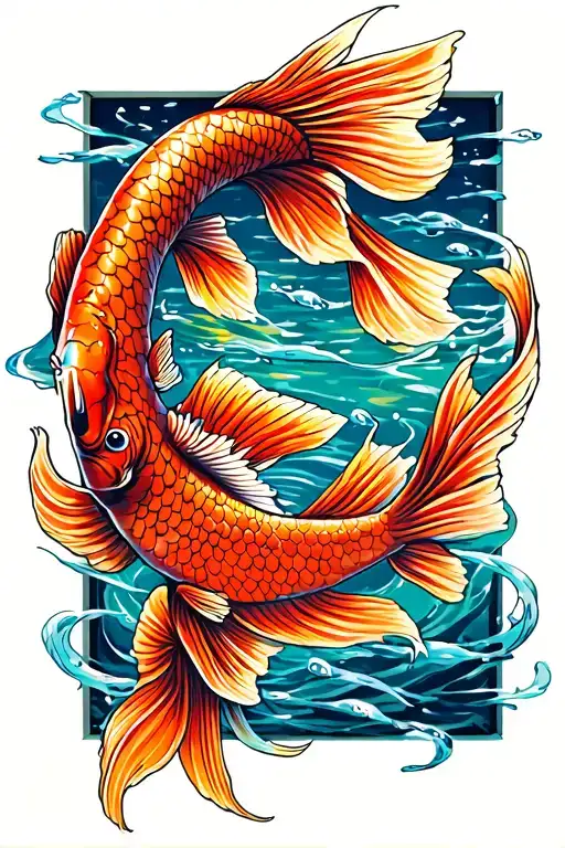 Pisces Coi Fish Swimming