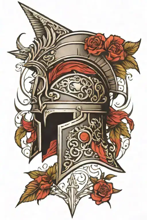 Spartan Helmet Adorned With Symbols