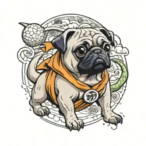 A Pug Dressed As Goku Dragon Ball