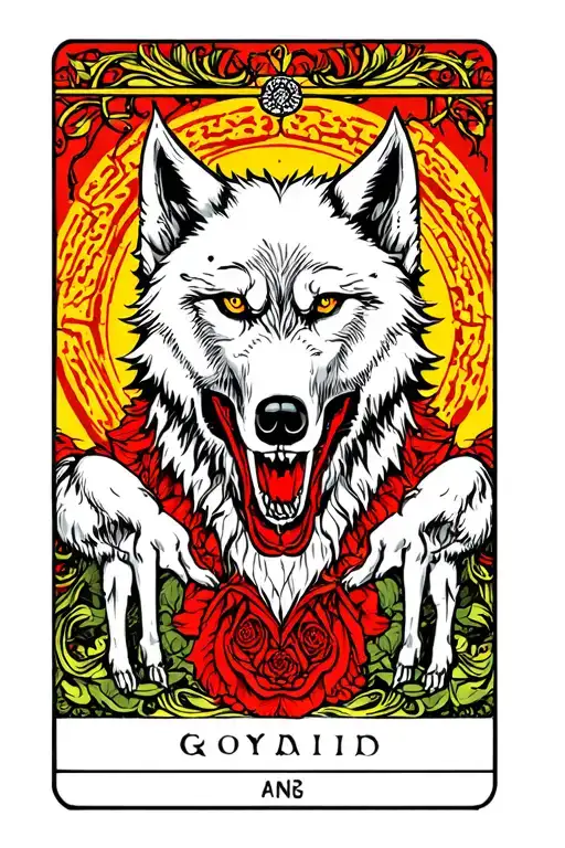 Wolf And Death Tarot Card