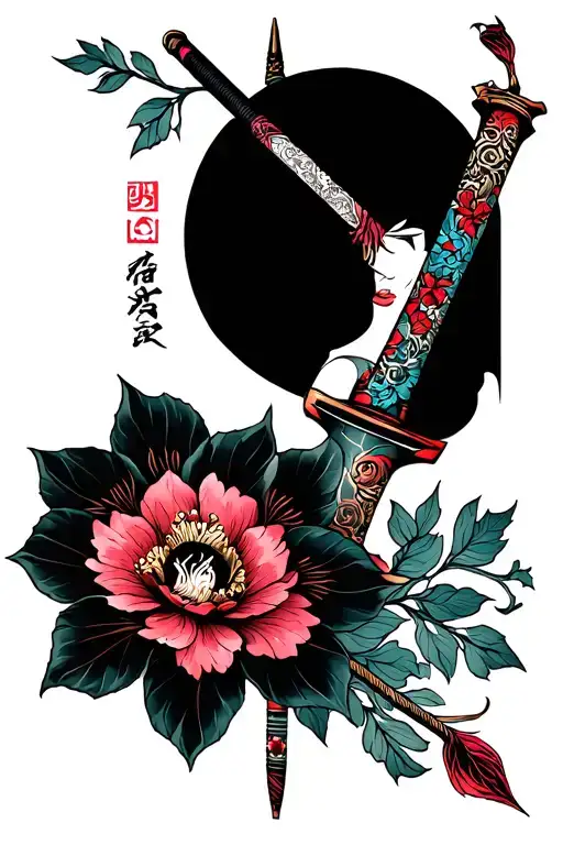 Katana And Flower