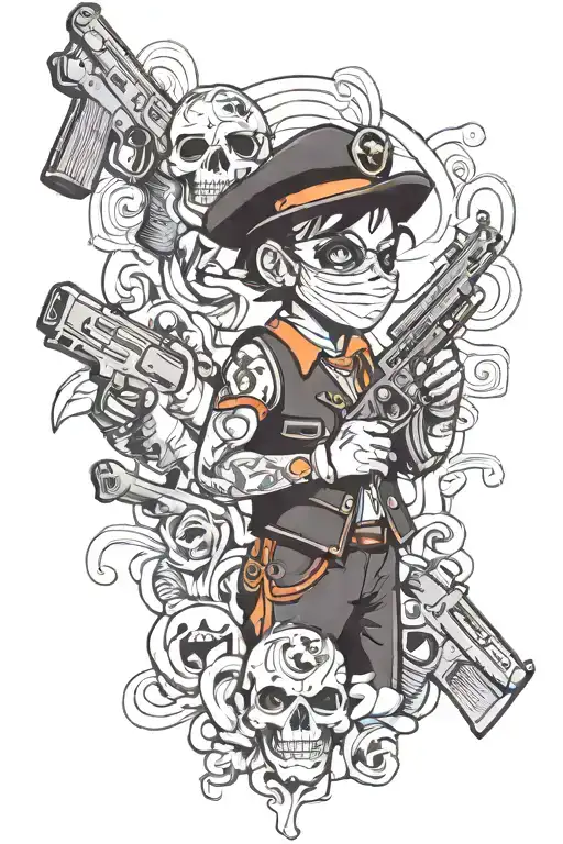 Mask Boy With Gun Car And Dollors