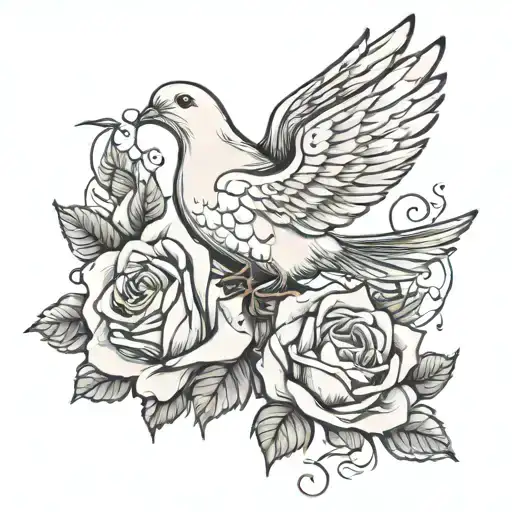 Dove With Rose