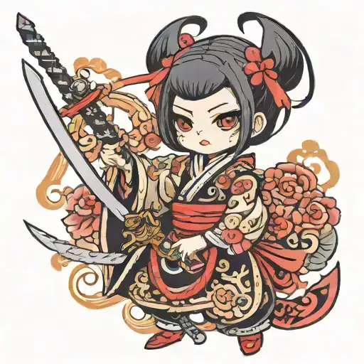 Shikigami Doll With Katana Sword