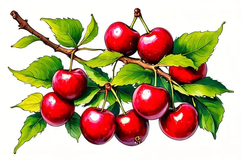 Cherry Fruit Tree Branch