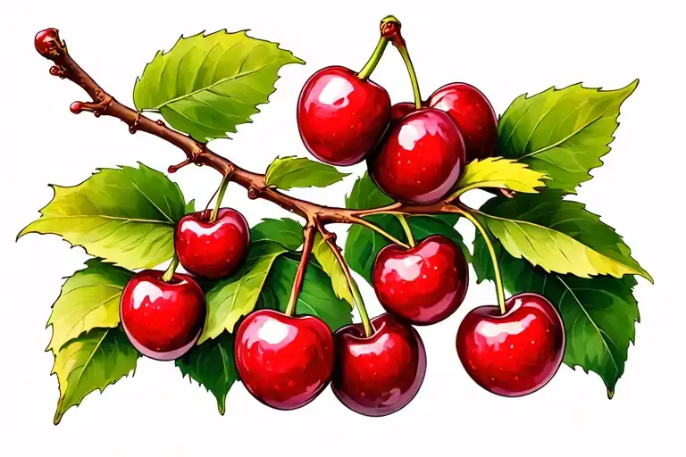Cherry Fruit Tree Branch