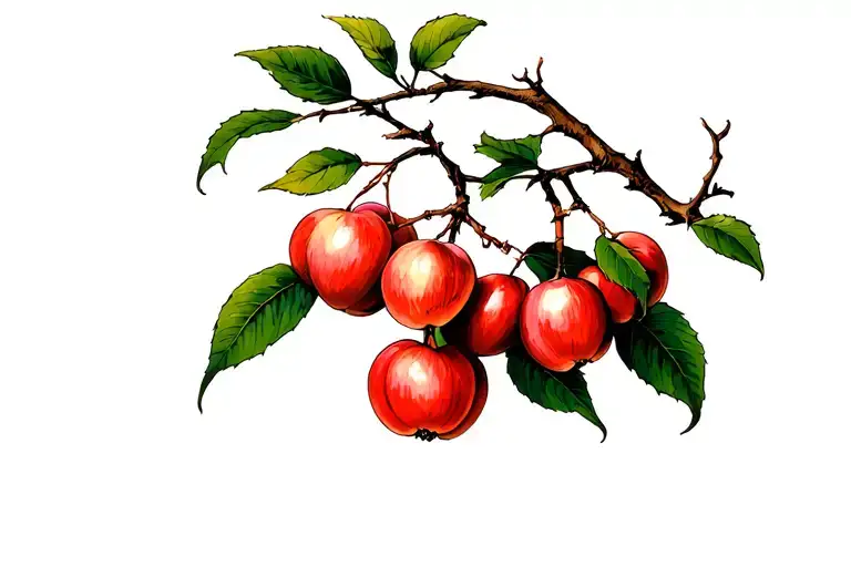 Tree Branch With Crabapple