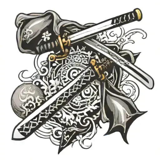 Book Katana Sword Word 'Never Give Up' Eyes Looking