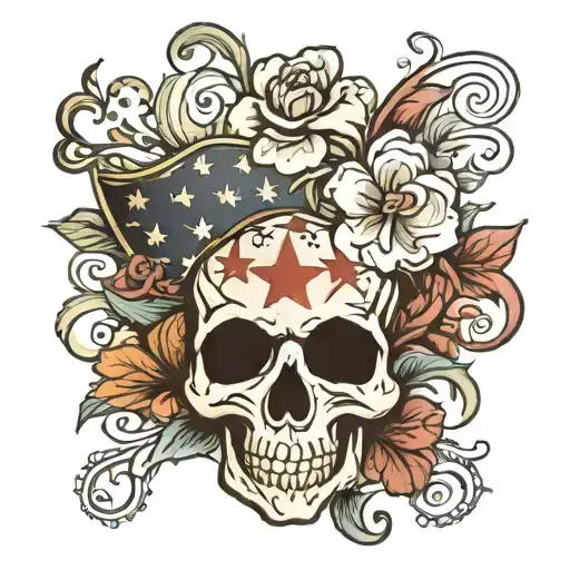 Rebel Flag Roots With American Traditional Floral