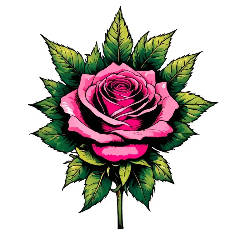Pink Floyd The Wall Art With A Rose Inside It