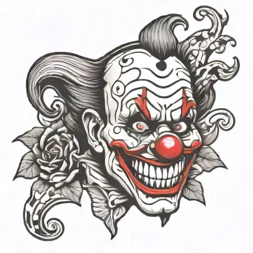 Clown Mask With Joker Smell In Black And White
