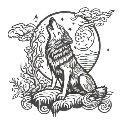 Howling Wolf Howling At The Moon