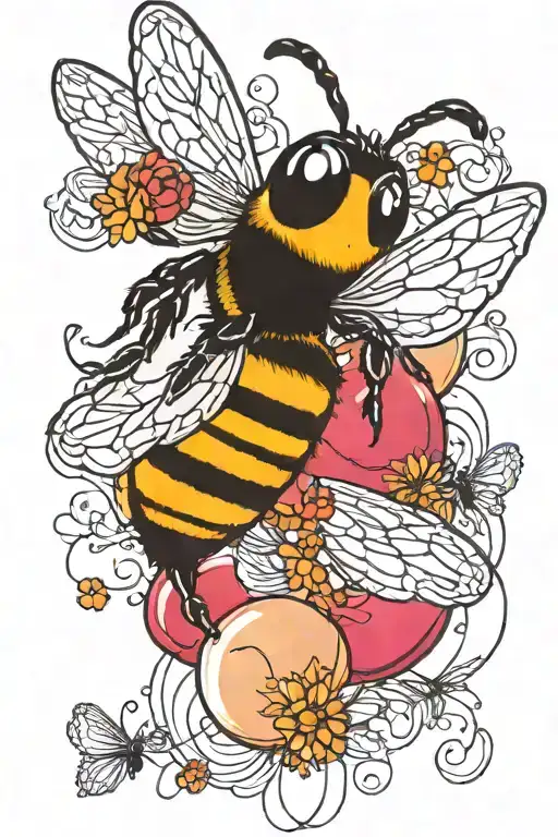 Bee With Balloons Floating