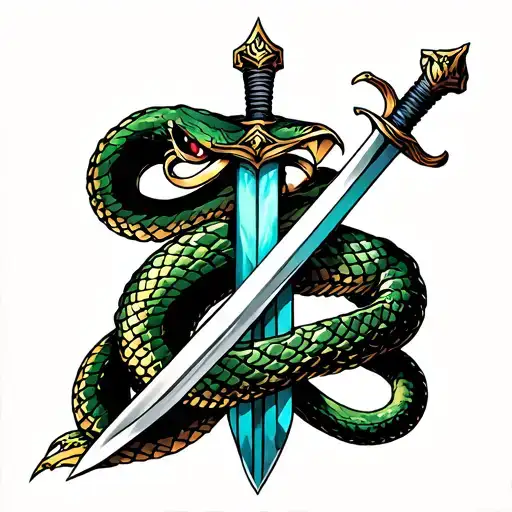 Sword And Snake Wrapped