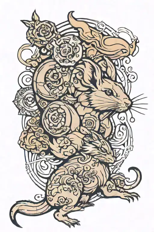 Rat And Rabbit Zodiac Sign Formed