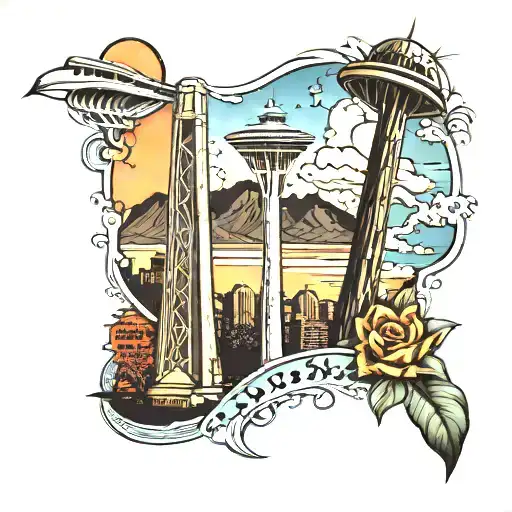 Gateway Arch And Death Space Needle And Maui Scene