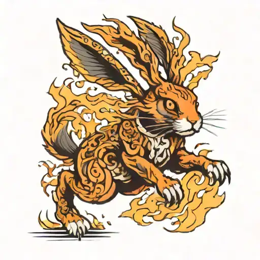 Fire Rabbit Running
