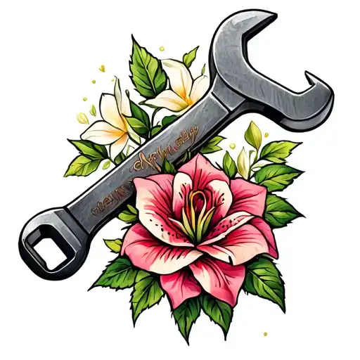 Hammer Wrench With Lily And Rose