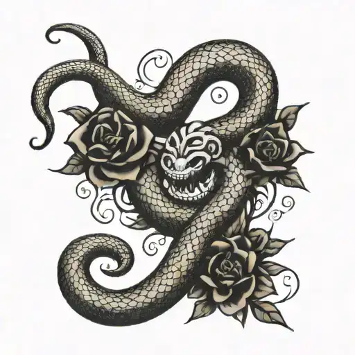 Snake Tatto Around Whole Leg