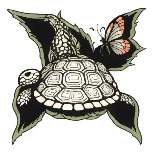 Turtle And Butterfly