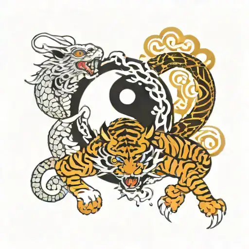 Ying And Yang Dragon And Tiger