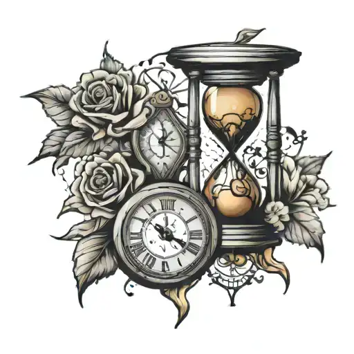 Hourglass And Clock Face