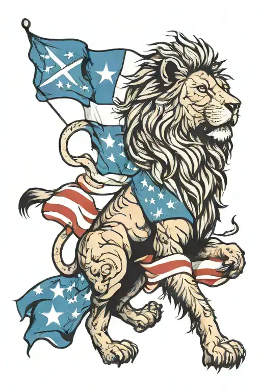 Lion And Flag Nationalism